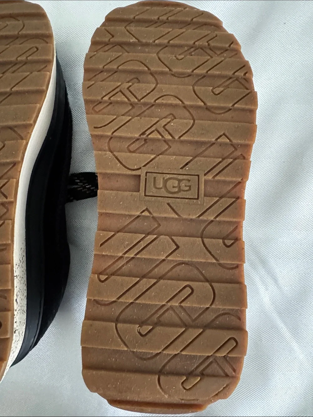 UGG women’s Black Suede Sneakers with Patterned Laces